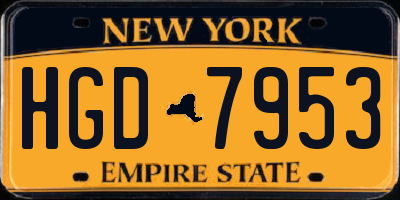 NY license plate HGD7953