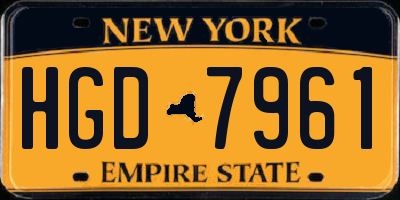 NY license plate HGD7961