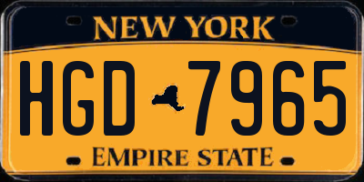 NY license plate HGD7965