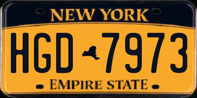 NY license plate HGD7973