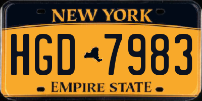 NY license plate HGD7983
