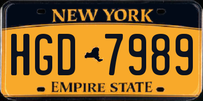 NY license plate HGD7989