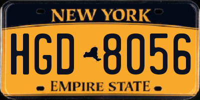 NY license plate HGD8056