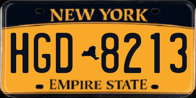NY license plate HGD8213