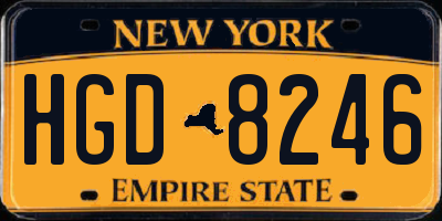NY license plate HGD8246