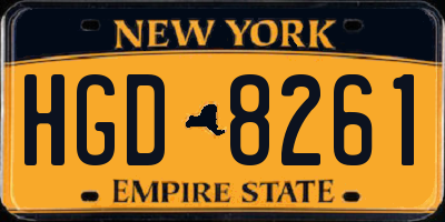 NY license plate HGD8261