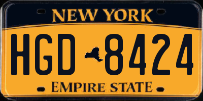NY license plate HGD8424