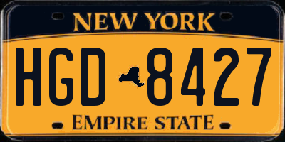 NY license plate HGD8427