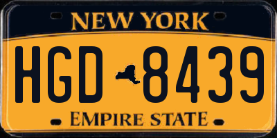 NY license plate HGD8439