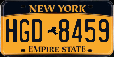 NY license plate HGD8459