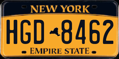 NY license plate HGD8462