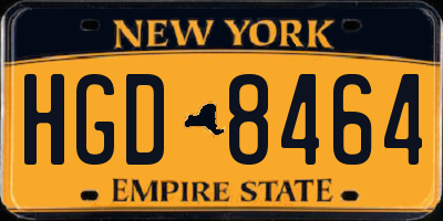 NY license plate HGD8464