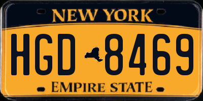 NY license plate HGD8469
