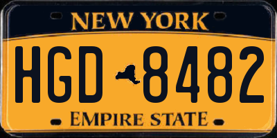 NY license plate HGD8482