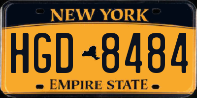 NY license plate HGD8484