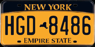 NY license plate HGD8486