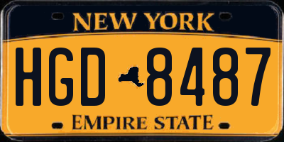 NY license plate HGD8487