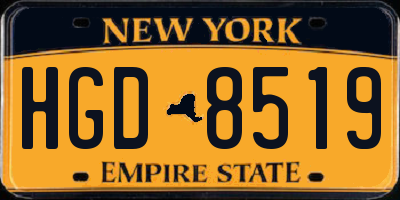 NY license plate HGD8519