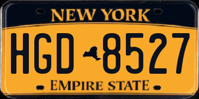 NY license plate HGD8527