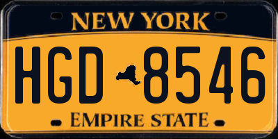 NY license plate HGD8546