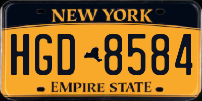 NY license plate HGD8584