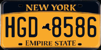 NY license plate HGD8586