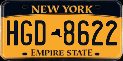 NY license plate HGD8622