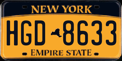 NY license plate HGD8633