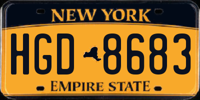 NY license plate HGD8683