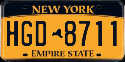 NY license plate HGD8711