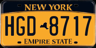 NY license plate HGD8717