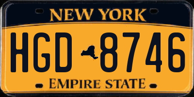 NY license plate HGD8746