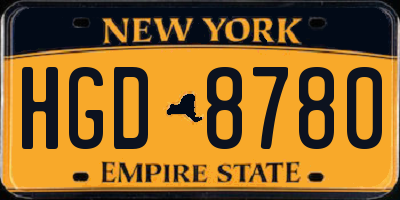 NY license plate HGD8780