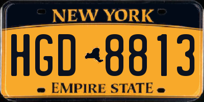 NY license plate HGD8813