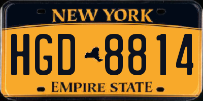 NY license plate HGD8814