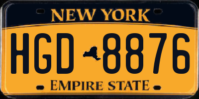 NY license plate HGD8876