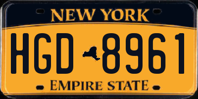 NY license plate HGD8961