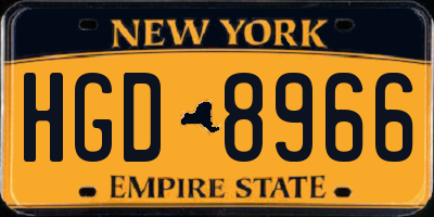 NY license plate HGD8966