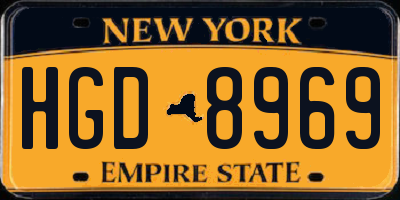 NY license plate HGD8969