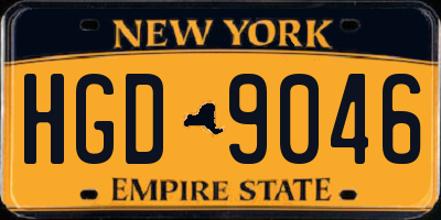NY license plate HGD9046