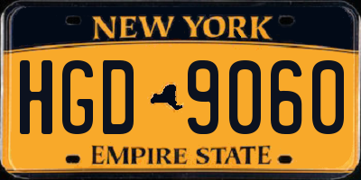 NY license plate HGD9060