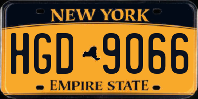 NY license plate HGD9066