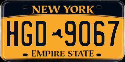 NY license plate HGD9067