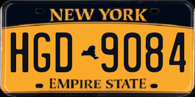 NY license plate HGD9084