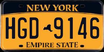 NY license plate HGD9146