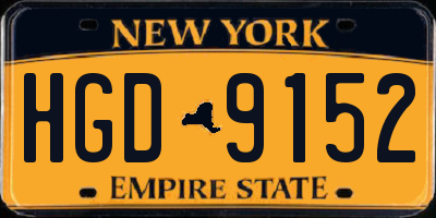 NY license plate HGD9152