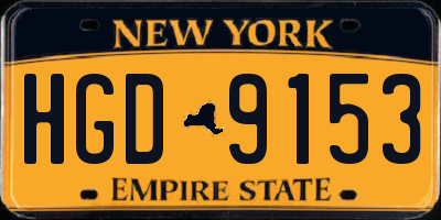 NY license plate HGD9153