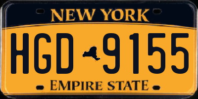 NY license plate HGD9155
