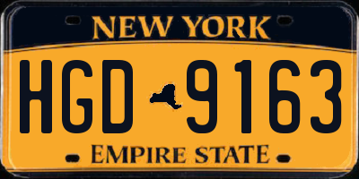 NY license plate HGD9163