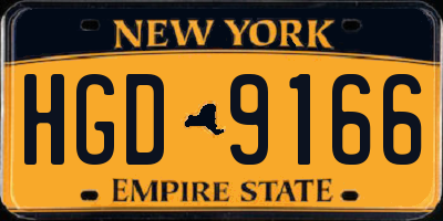 NY license plate HGD9166